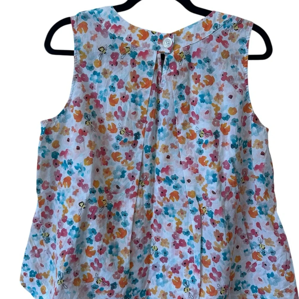 Talbots Floral Tank Top with Pink, Orange, and Blue - Picture 3 of 4